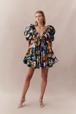 Aje Gabrielle Plunge Mini Dress Midnight Floral Size 8 for rent on The Volte - image 1