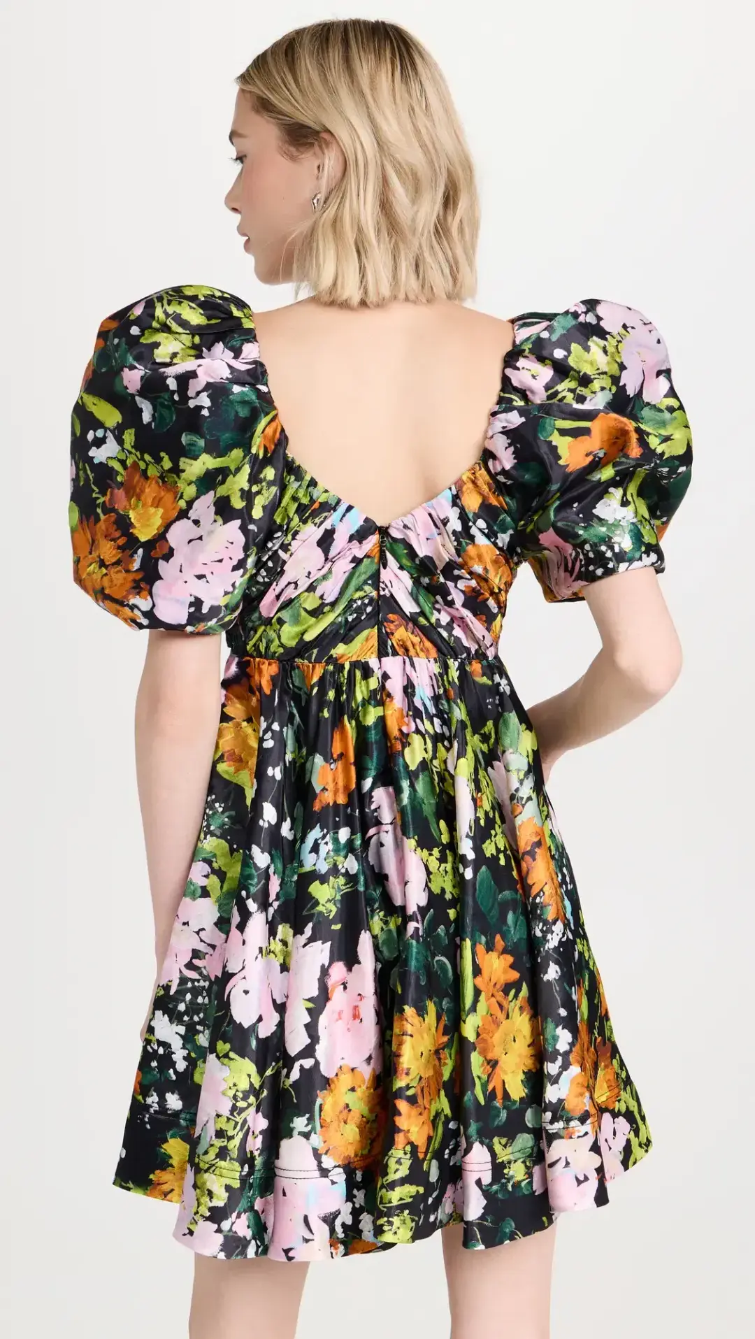 Aje Gabrielle Plunge Mini Dress Midnight Floral Size 8 for rent on The Volte - main image