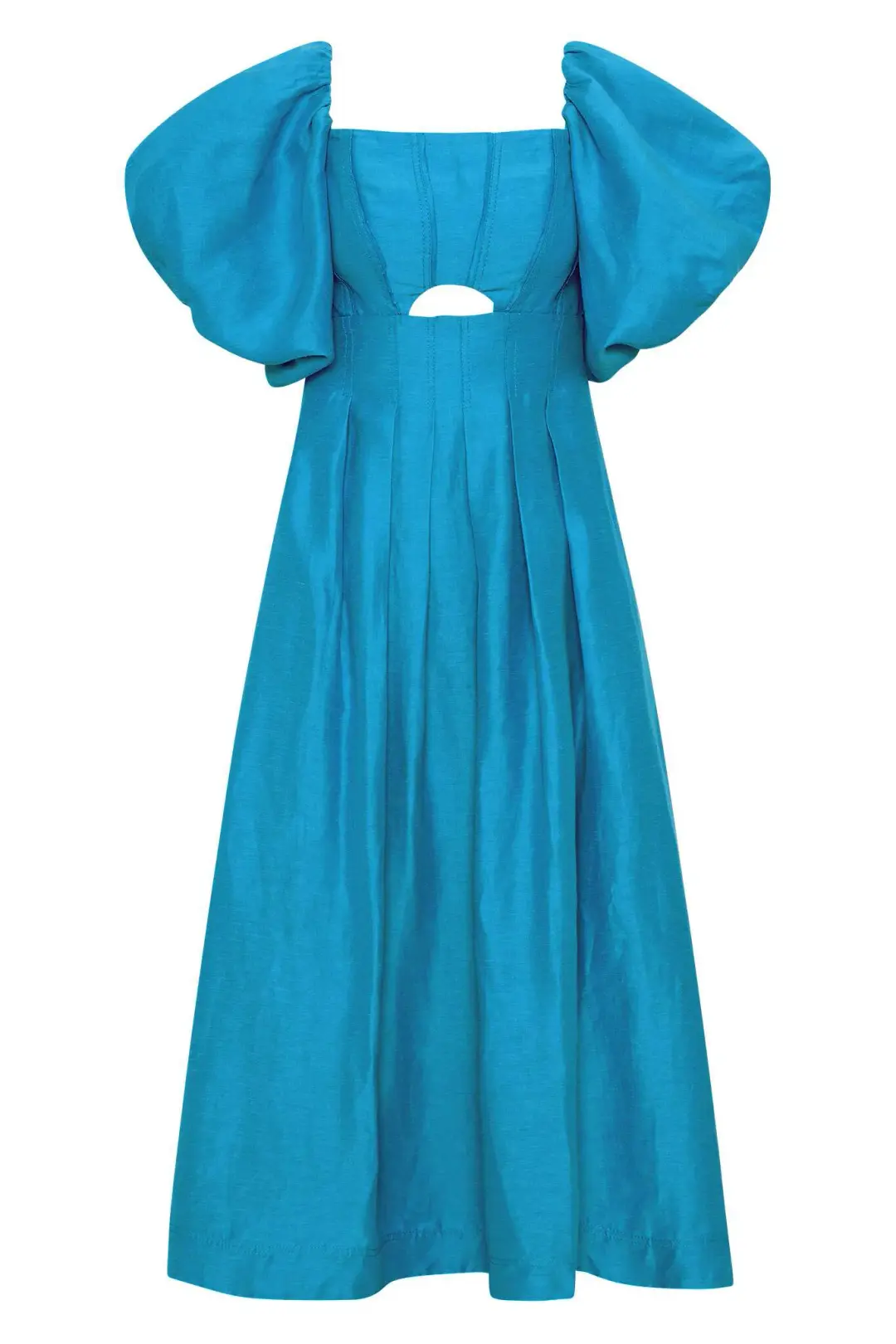 Aje Eugenie Off Shoulder Midi Dress Azure Blue Size AU 8 for rent on The Volte - main image