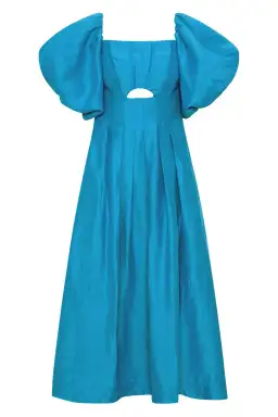 Aje Eugenie Off Shoulder Midi Dress Azure Blue Size AU 8 for rent on The Volte - image 3