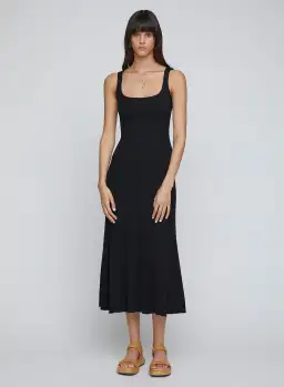 Anna Quan Dido Rib Knit Midi Dress Black Size 8 for rent on The Volte - image 2
