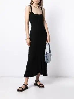 Anna Quan Dido Rib Knit Midi Dress Black Size 8 for rent on The Volte - image 1