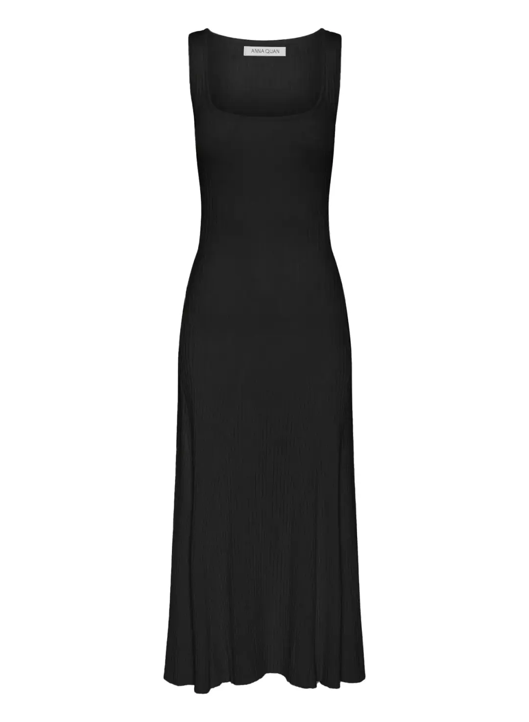 Anna Quan Dido Rib Knit Midi Dress Black Size 8 for rent on The Volte - main image