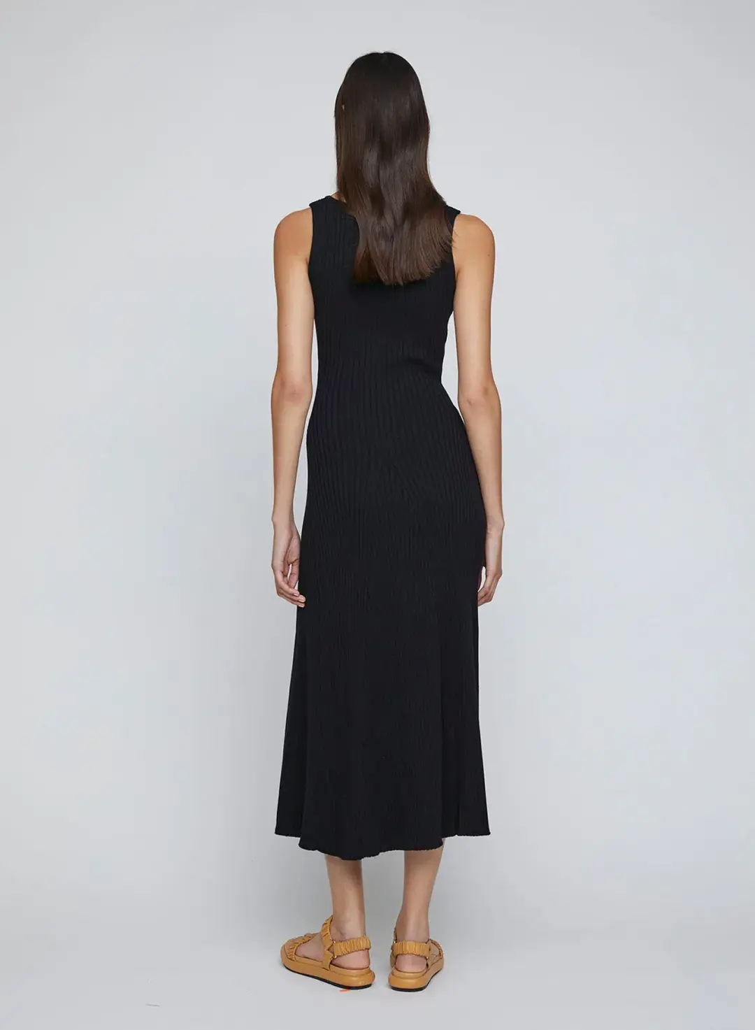 Anna Quan Dido Rib Knit Midi Dress Black Size 8 for rent on The Volte - main image