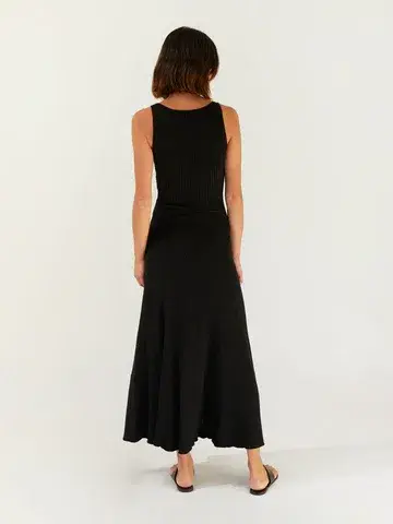 Anna Quan Dido Rib Knit Midi Dress Black Size 8 for rent on The Volte - main image
