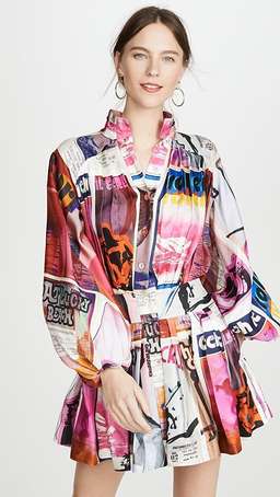 Zimmermann Wavelength Long Sleeve Mini