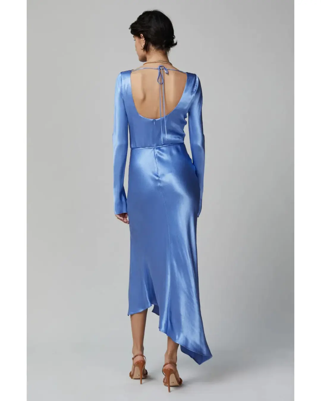Bec & Bridge Delphine Long Sleeve Midi Dress in Cornflower Blue Size AU 6 for rent on The Volte - main image