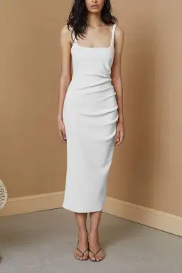 Bec & Bridge Karina Tuck Midi Dress Ivory Size 10