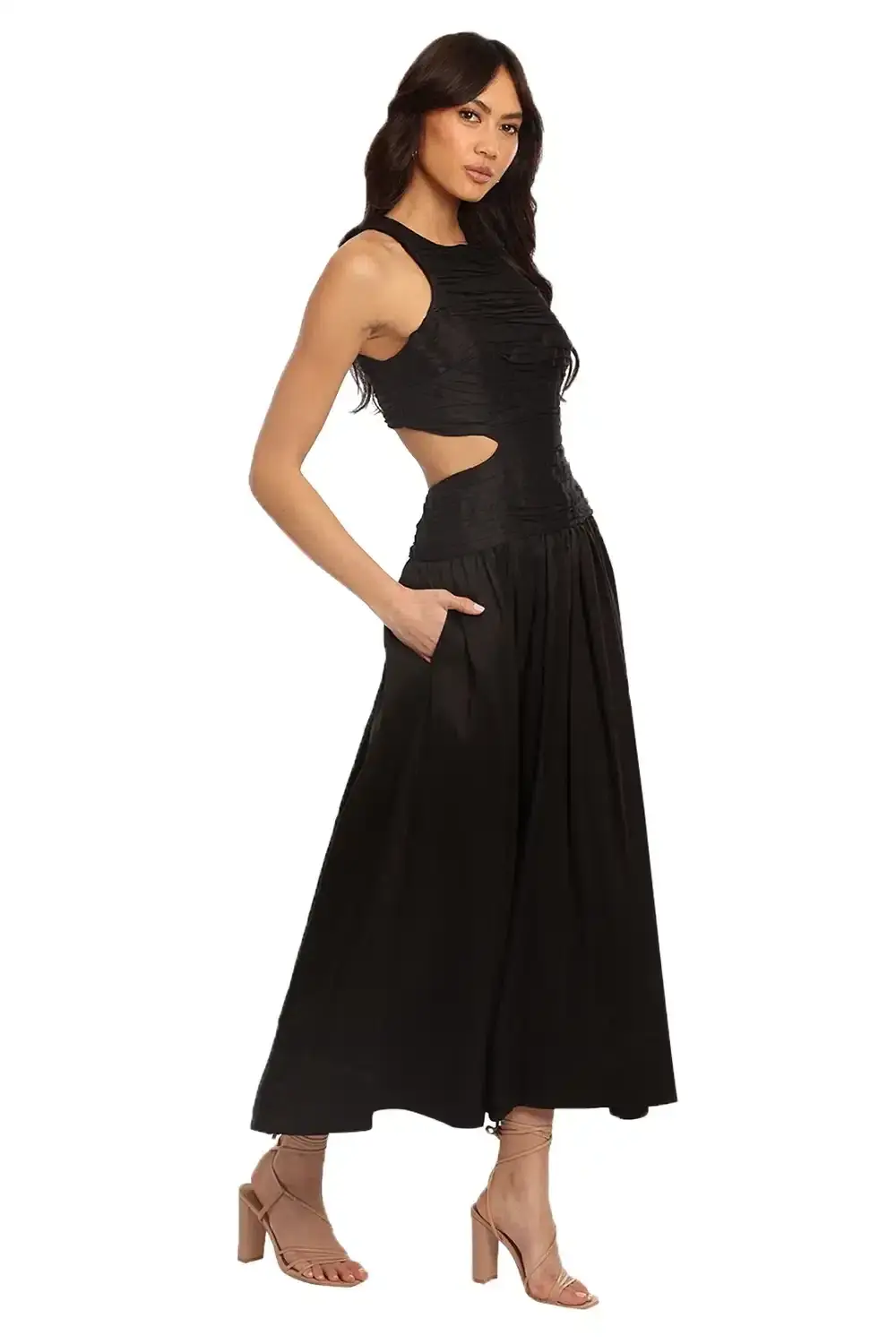 AJE Introspect Midi Dress Black Size 10 for rent on The Volte - main image