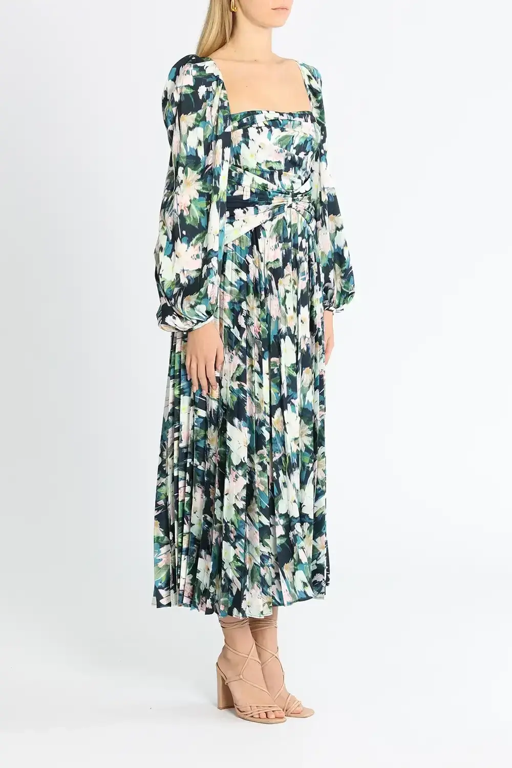 Acler Mattison Dress Navy Posey Blue Multi Print Size 10 - Image 2