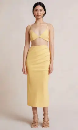 Bec & Bridge Noa Midi Skirt Yellow Size 12 for rent on The Volte - image 1