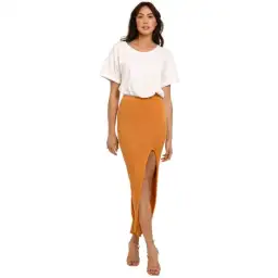 Bec & Bridge Margot Knit Midi Skirt Nutmeg Size 12 for rent on The Volte - image 1