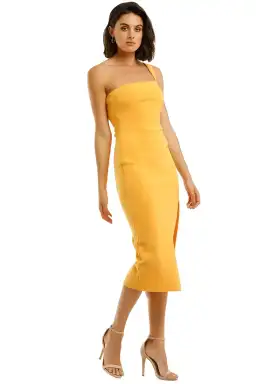 Bec & Bridge Ariel Midi Dress Mango Yellow Size 14 for rent on The Volte - image 2