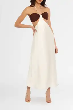 Bec & Bridge Nadia Cut Out Dress White Size 16