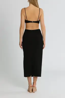 Bec & Bridge Alba Cut Out Midi Dress Black Size 12 for rent on The Volte - image 3