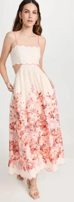 Zimmermann Devi Scallop Midi Dress Floral Size 1 / AU 10 for rent on The Volte - image 2