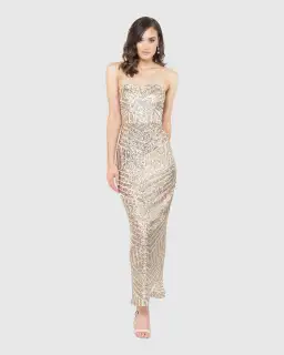 Pilgrim Mandalay Gown Gold Size 10 for rent on The Volte - image 1