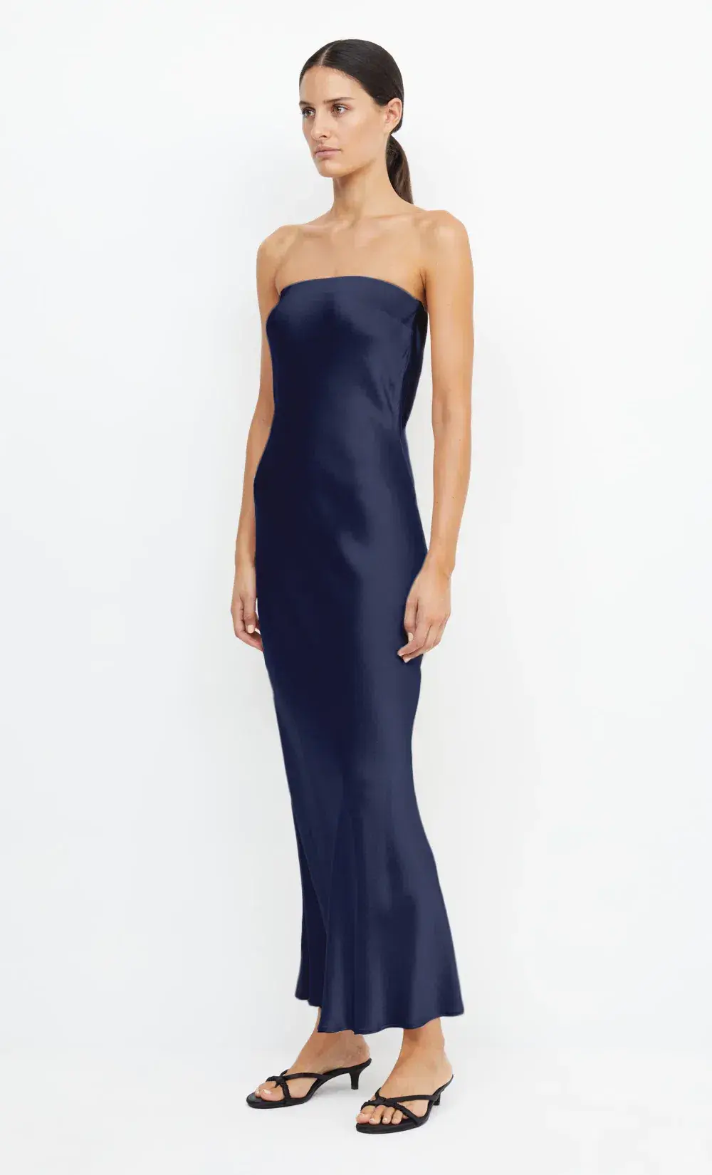Bec & Bridge Moon Dance Strapless Maxi Dress Navy Size 12 for rent on The Volte - main image