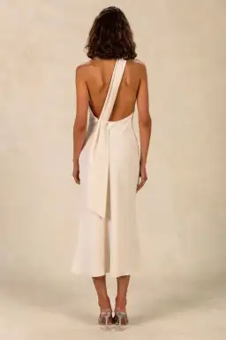 Misha Vivica Satin Midi Dress Ivory Size 10/M for rent on The Volte - image 3