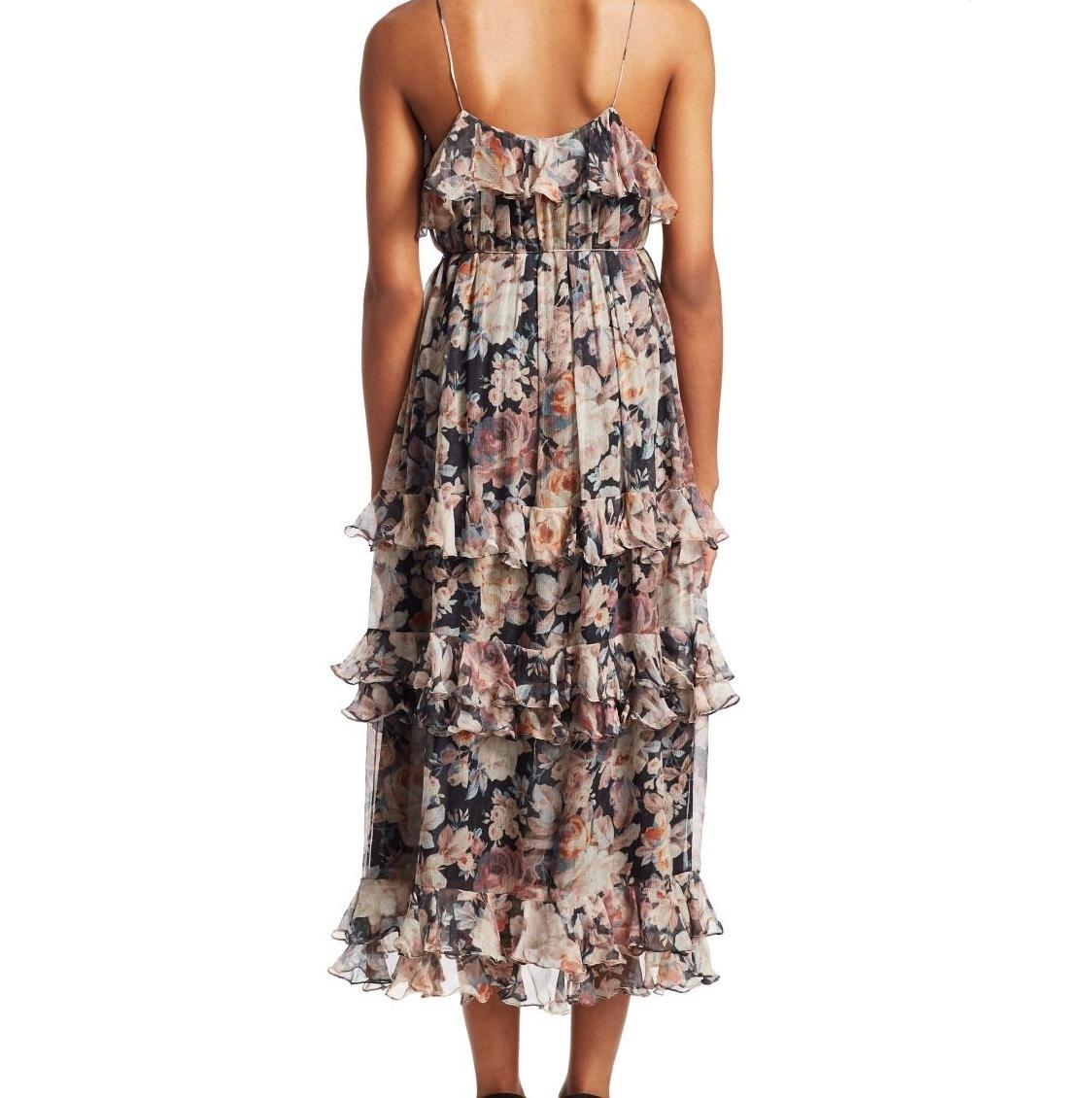 Zimmermann Tempest Frolic Tier Dress Pink Floral Size 8 - Image 2