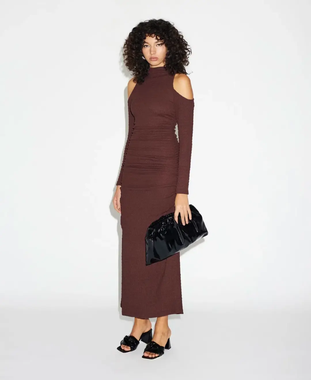 Lover Kienna Textured Dress Brown Size AU 10 for rent on The Volte - main image