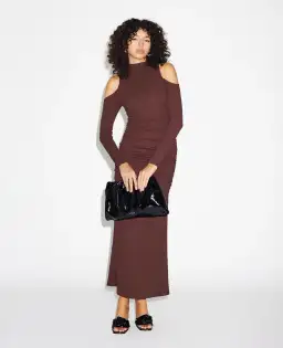 Lover Kienna Textured Dress Brown Size AU 10 for rent on The Volte - image 1