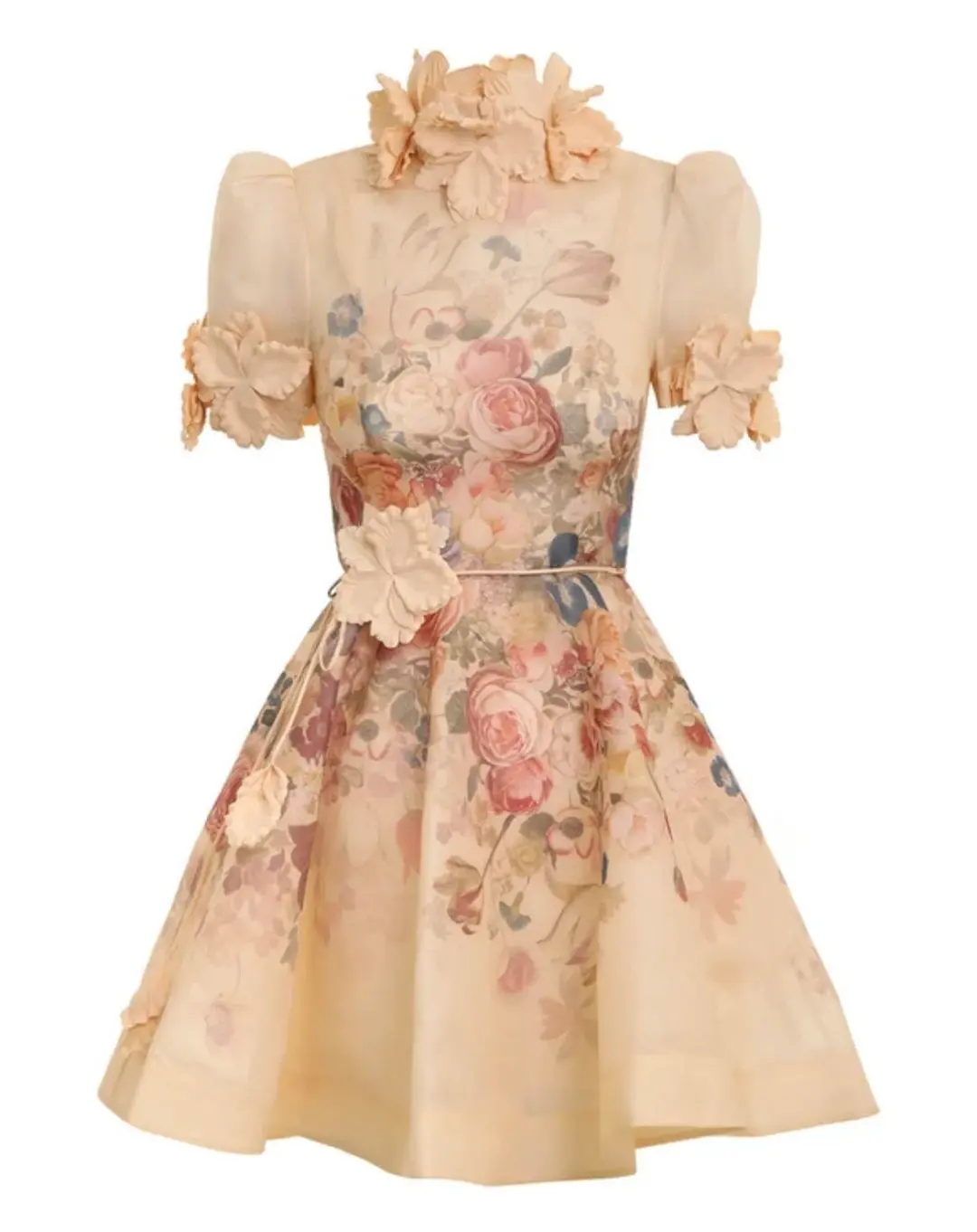 Zimmermann Luminosity Lift Off Flower Mini Dress Morisot Cream Print Size 1 / AU 10 for rent on The Volte - main image