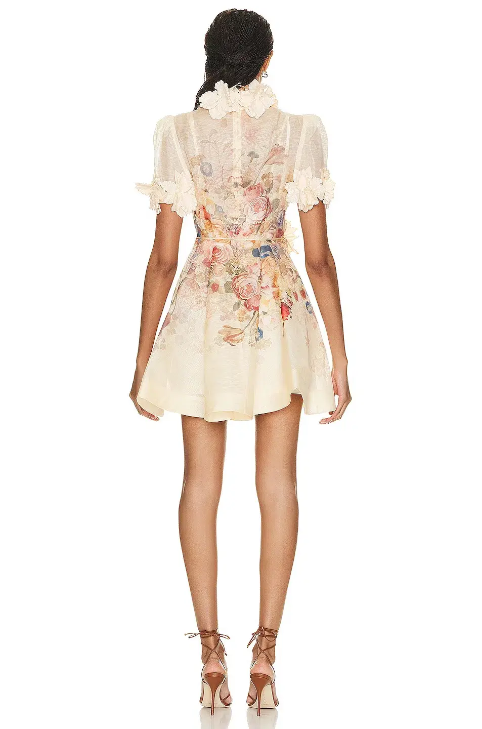Zimmermann Luminosity Lift Off Flower Mini Dress Morisot Cream Print Size 1 / AU 10 for rent on The Volte - main image