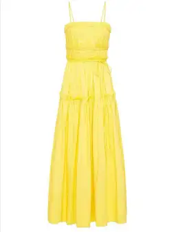 Aje Romance Tie Strap Midi Dress Sunshine Yellow Size 16