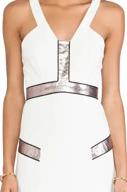 Bariano Lumier Queen Serpent Maxi Dress White Size 6 for rent on The Volte - image 2