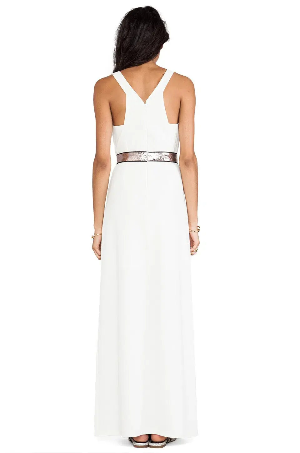 Bariano Lumier Queen Serpent Maxi Dress White Size 6 for rent on The Volte - main image