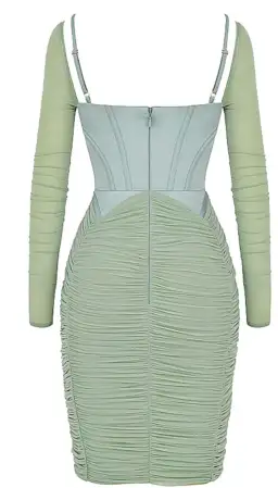 House Of CB Freyja Gathered Corset Dress Green Size XS / AU 6 for rent on The Volte - image 6