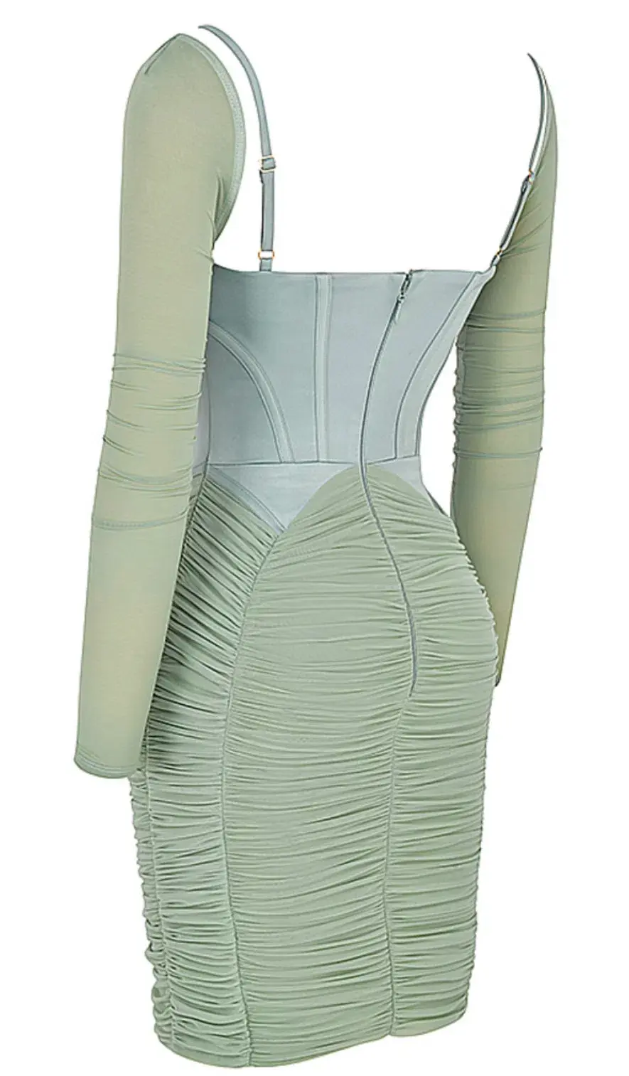 House Of CB Freyja Gathered Corset Dress Green Size XS / AU 6 for rent on The Volte - main image