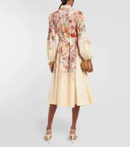 Zimmermann Luminosity Buttoned Midi Dress Morisot Cream Floral Print Size 2 / AU 12 for rent on The Volte - image 3