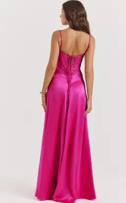 House of CB Anabella Seren Lace Up Corset Maxi Dress in Hot Pink Fuchsia Size M / Size AU 10 for rent on The Volte - image 4