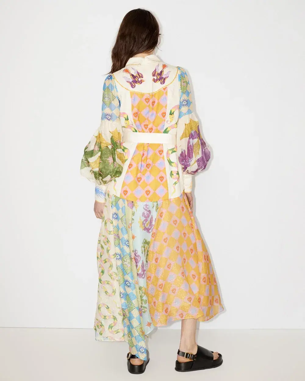 Alemais Lou Balloon Sleeve Shirt Dress Multi Size 10 for rent on The Volte - main image