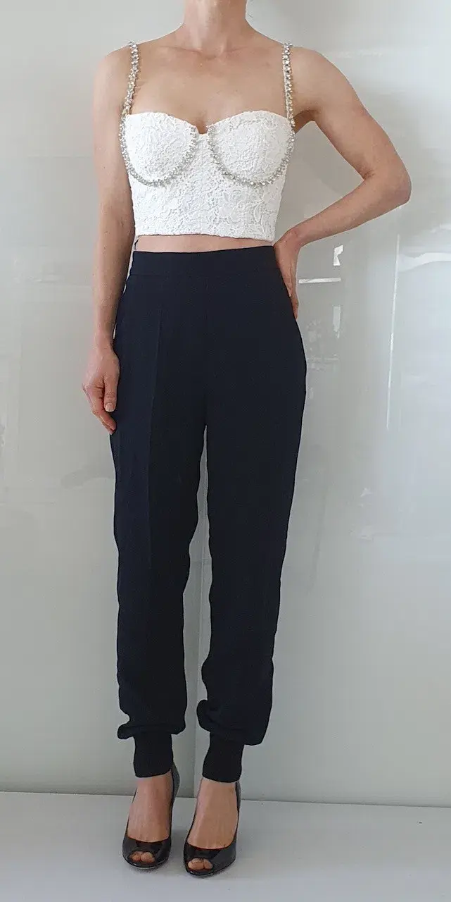 Self Portrait Embellished Lace Bustier Top White Size 4 for rent on The Volte - main image