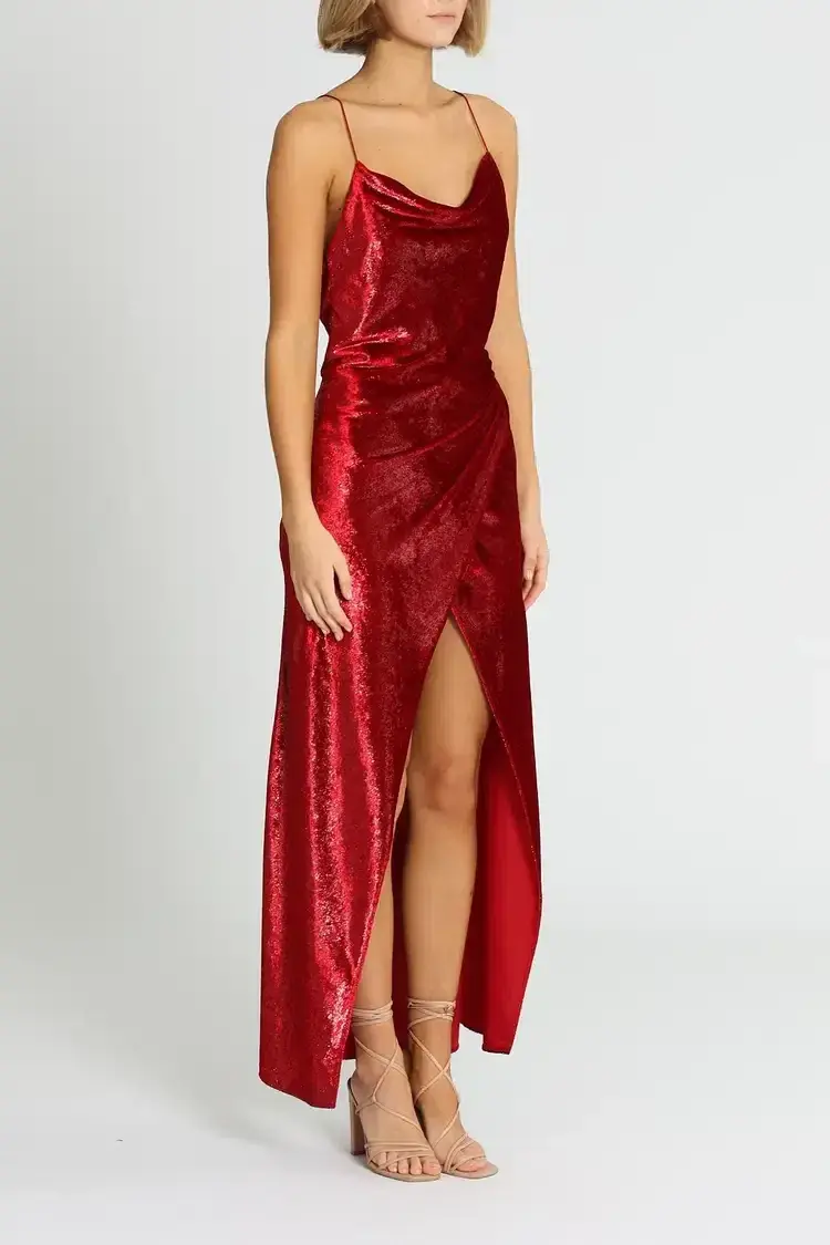 Camilla and Marc Mickey Slip Dress Red Size 6 for rent on The Volte - main image