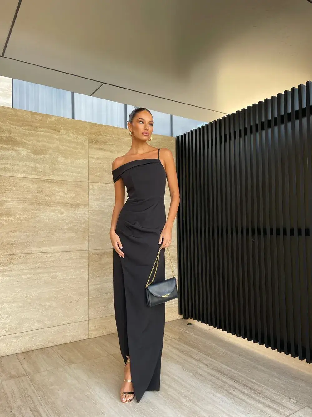 Bianca & Bridgett Athena Dress Black Size 12 for rent on The Volte - main image