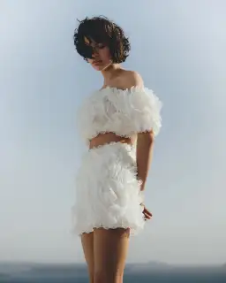 Selezza London Mabel Top & Mia Mini Skirt Set Lily White Size AU 6 for rent on The Volte - image 1