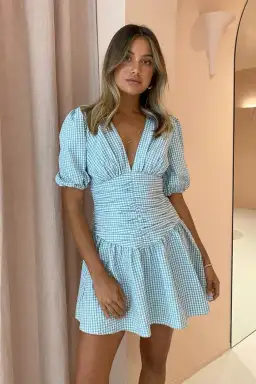 By Nicola Limoncello Mini Dress Blue Size AU 10 for rent on The Volte - image 2