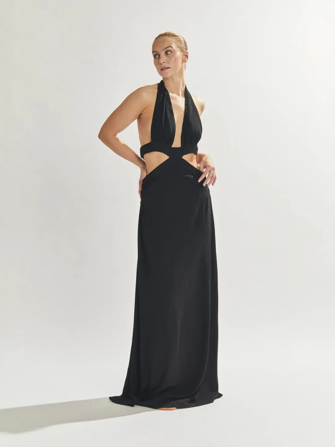 One Mile the Label Jeska Maxi Dress Black Size AU 10 for rent on The Volte - main image