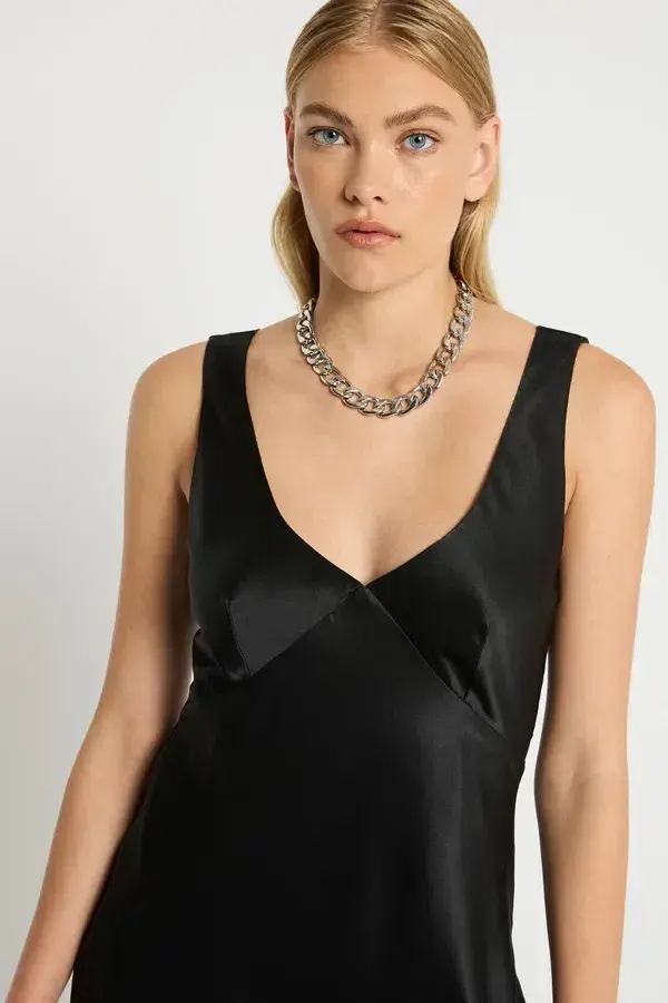 Sass & Bide Escaped Love Silk Dress Black Size AU 10 for rent on The Volte - main image