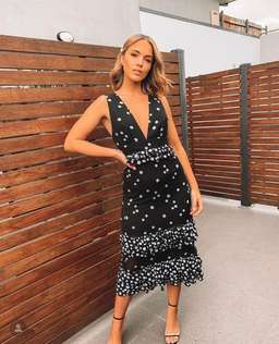 Talulah Love Shack Midi Dress Black Size 6