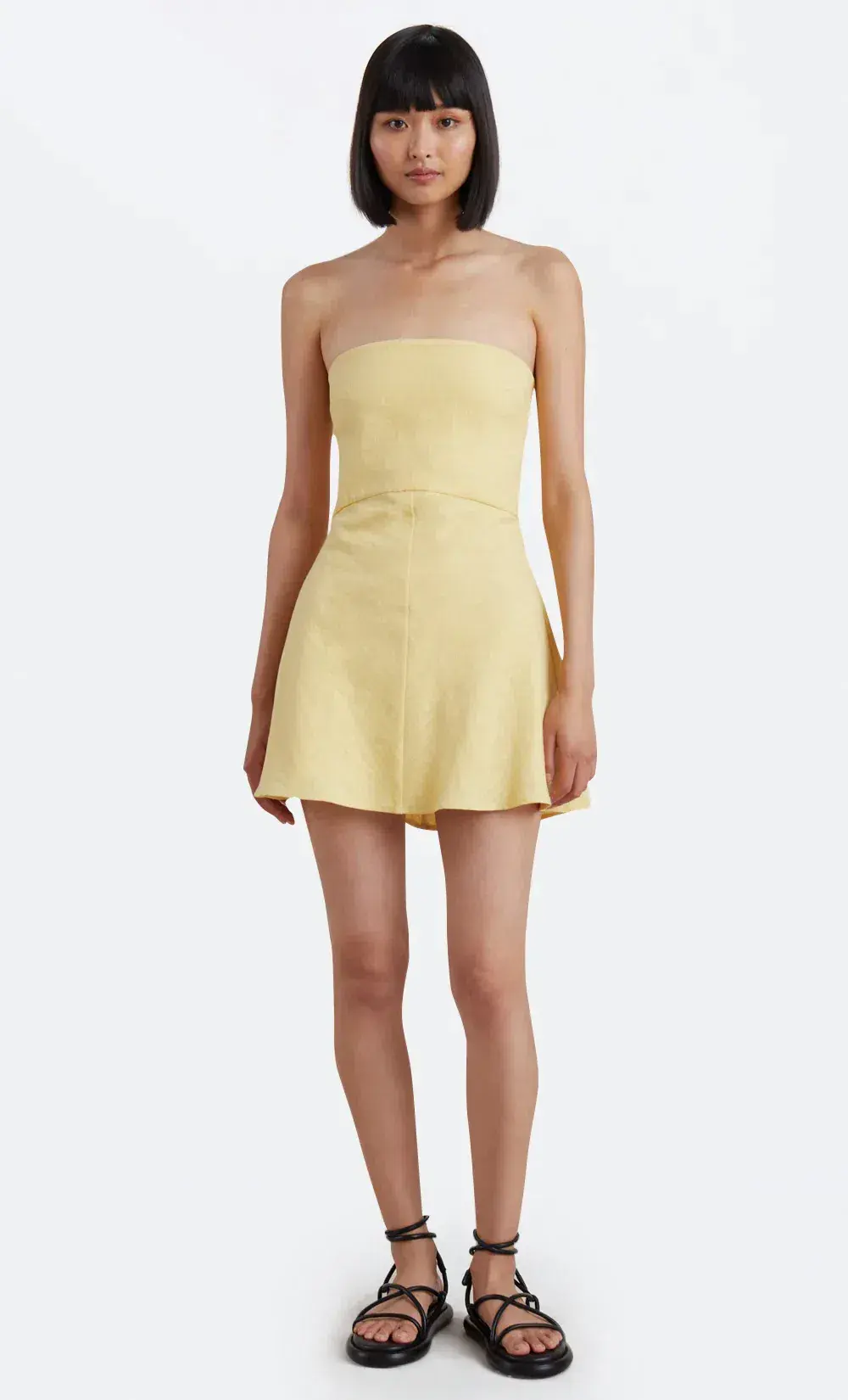 Bec & Bridge Cynthia Strapless Mini Dress in Straw Size 16 for rent on The Volte - main image