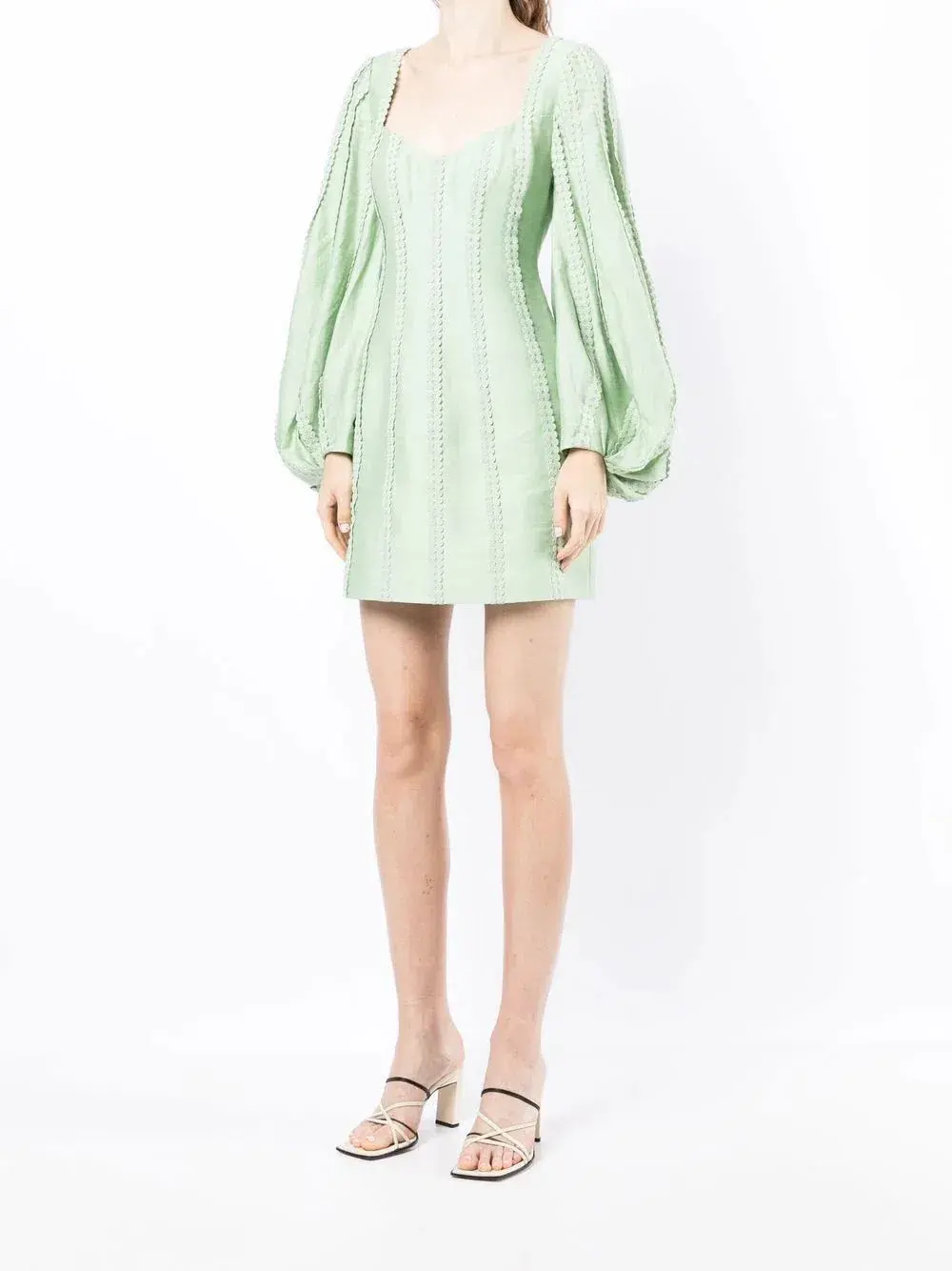 Acler Duxbury Long Sleeve Mini Dress Green Size 14 for rent on The Volte - main image
