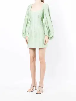 Acler Duxbury Long Sleeve Mini Dress Green Size 14 for rent on The Volte - image 1