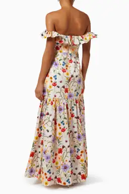Borgo de Nor Farrah Off Shoulder Cotton Dress Floral Size 12 for rent on The Volte - image 3