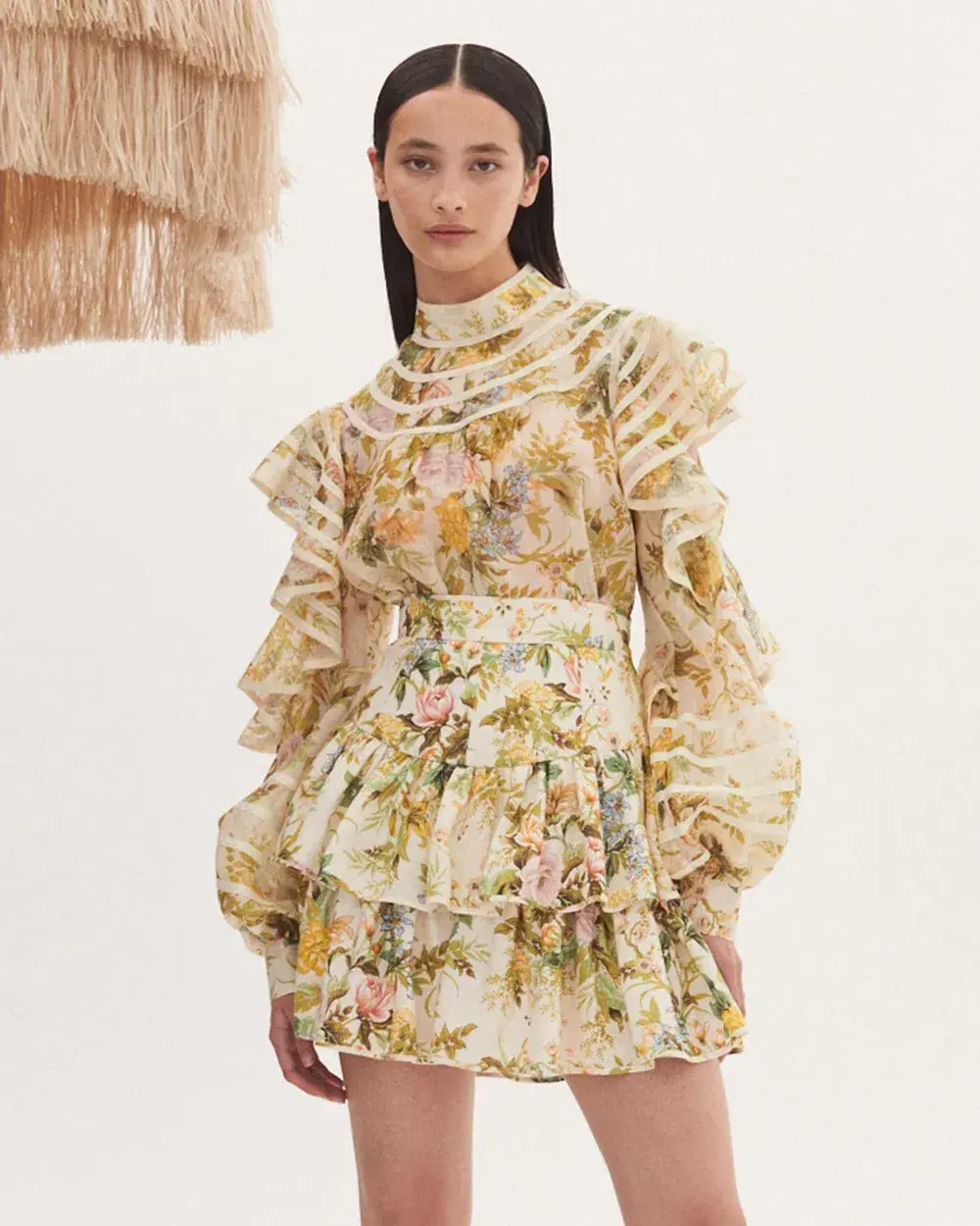 Alemais Eden Blouse and Mini Skirt Set Floral Size 12 for rent on The Volte - main image