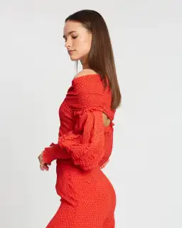 Rachel Gilbert Cordelia Top and Pants Set Red Size AU 12 for rent on The Volte - image 4